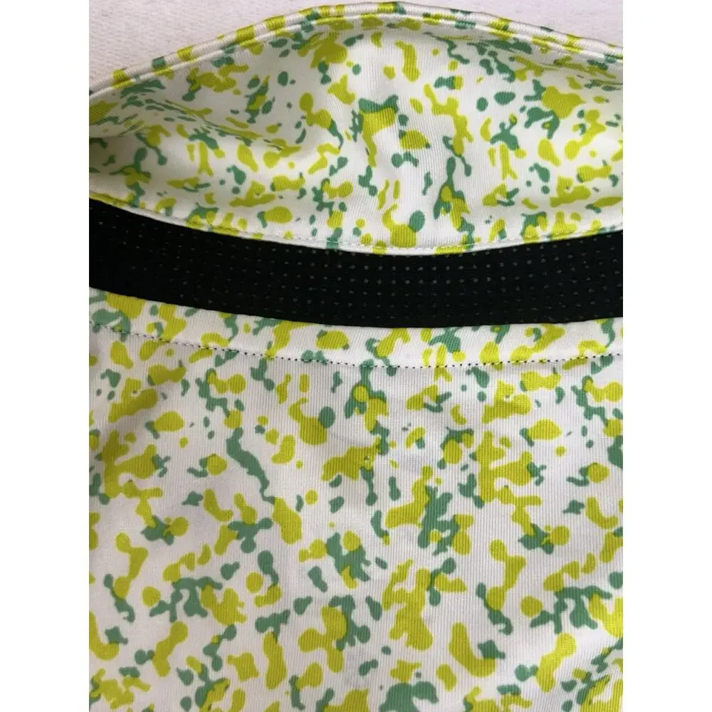 Nike Shirt Mens Med Yellow Green White Dri-FIT Tour Camo Golf Performance Polo